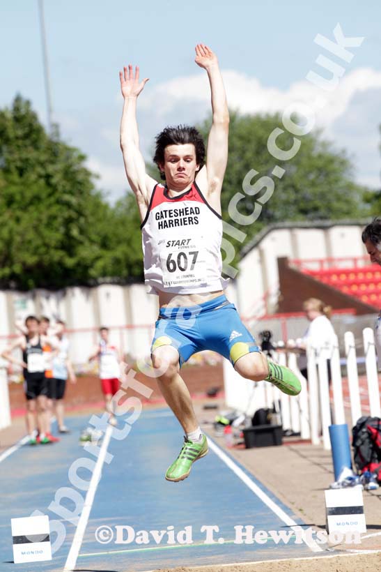 Adam Simpson (Gateshead) under-20s long jump at the North Eastern Champs, Gateshead.